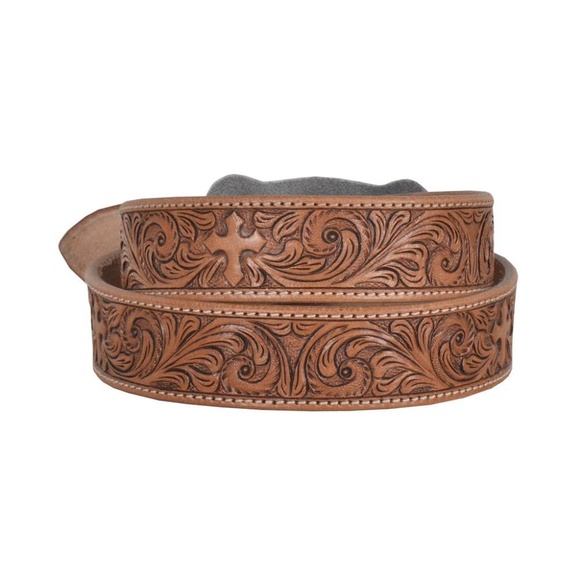 NWT MYRA BAG Leather belt Structured Hand-Tooled with Longhorn Buckle - Picture 2 of 4